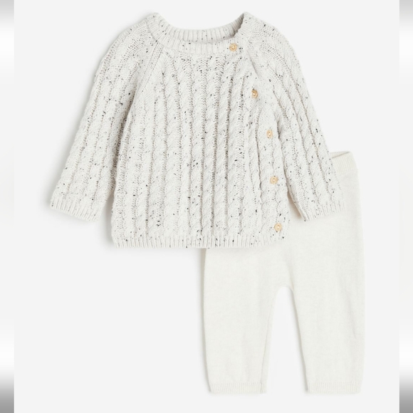 H&M Other - H&M NWT 2-PIECE‎ KNIT SET Size 3M Gender Neutral Cotton
